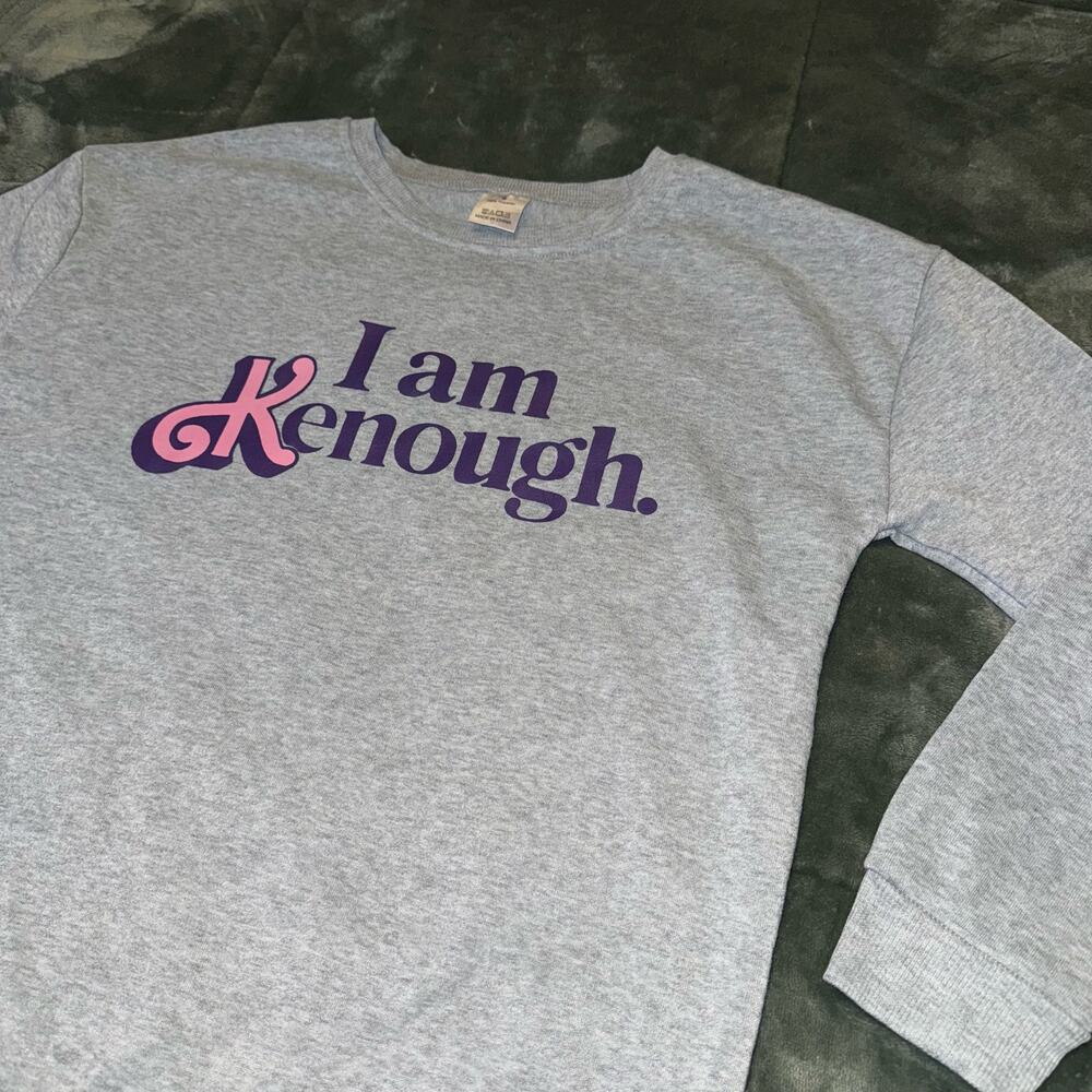 Barbie I am Kenough Crewneck Gray Unisex Size Small NWOT